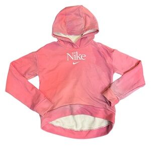 Nike Sportswear Cotton Blend Hoodie In Pink Gradient Kids Size L